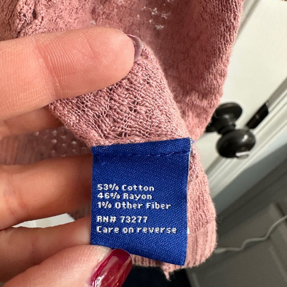 APT. 9 Rose Pink Open-Front Short Sleeve shrug Cardigan Sweater - Picture 5 of 5